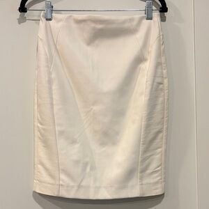 Elegant Cream Pleather Pencil Skirt
